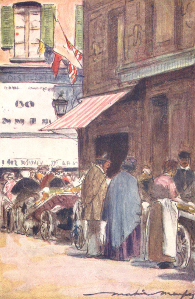 PARIS. Marchandes Ambulantes 1909 old antique vintage print picture